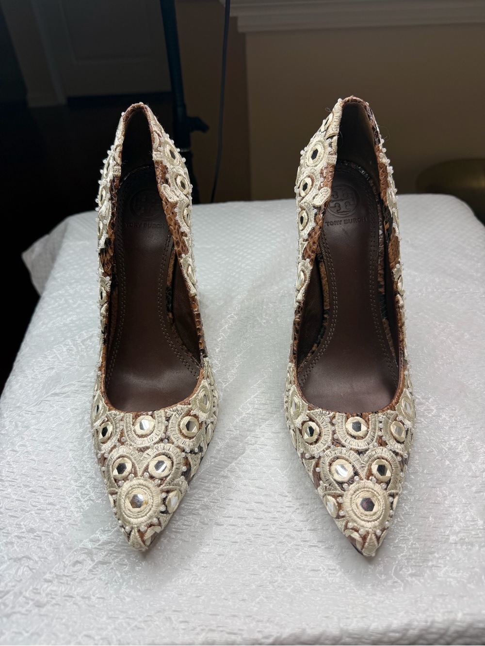 Burch
Tory Burch Francesca Roccia Python heels women's Size 8 - Picture 8 of 12